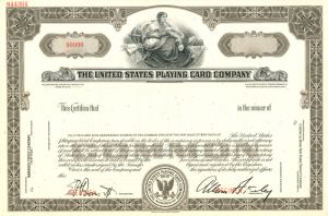United States Playing Card Co. - Specimen Stock Certificate
